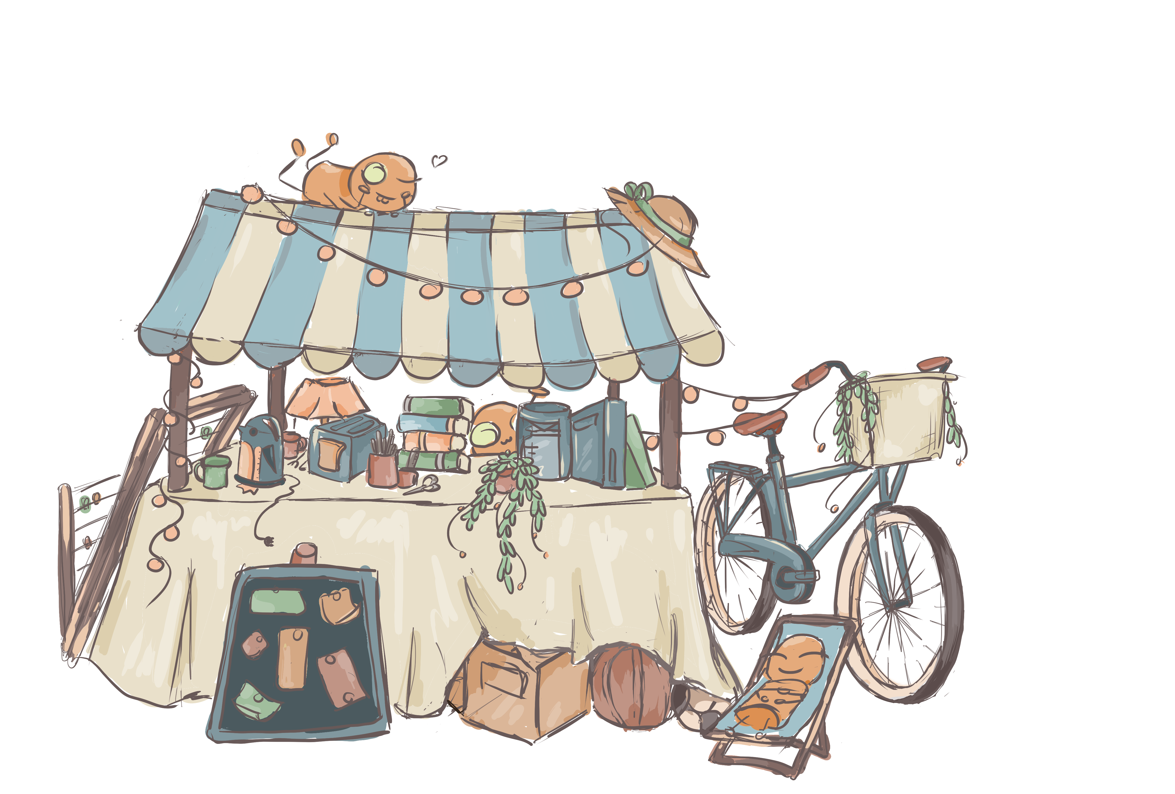 Flohmarkt-Illustration